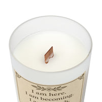 I am here. I am becoming. I am enough. Candle